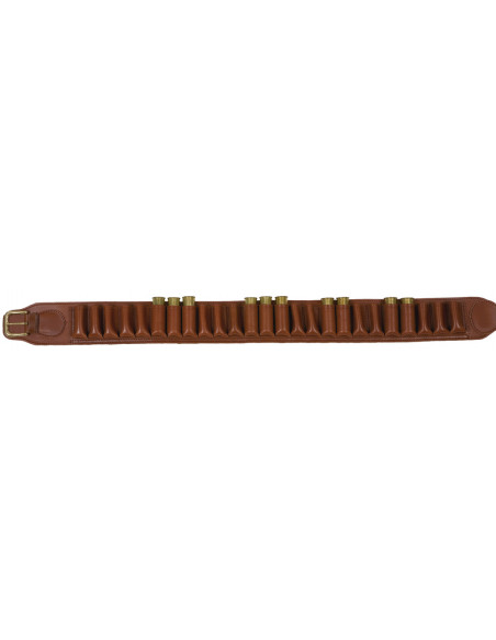Radar Cartucciera per fucili in pelle conciata al vegetale naturale colore Marrone con 25 calibro 36 410 Cod. 1033-6103
