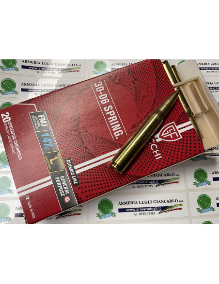 Fiocchi cartucce munizioni per canna rigata calibro 30-06 147 grani fmj pacchi 20 colpi
