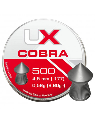 PALLINI PIOMBO PER CARBINE PELLET A PUNTA UMAREX COBRA  CALIBRO 4,5 MM PIOMBINI ARIA COMPRESSA A GAS CO2 UM-4.1916