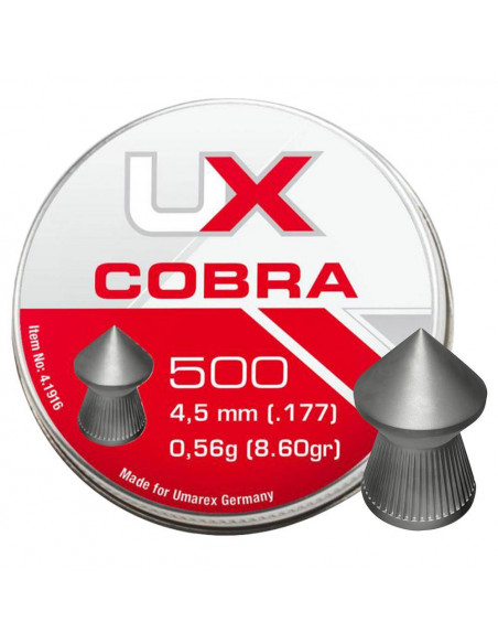 PALLINI PIOMBO PER CARBINE PELLET A PUNTA UMAREX COBRA  CALIBRO 4,5 MM PIOMBINI ARIA COMPRESSA A GAS CO2 UM-4.1916