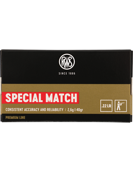 MUNIZIONI RWS CARTUCCE CAL .22LR SPECIAL MATCH LEAD 40grs  Conf. da 50 pezzi