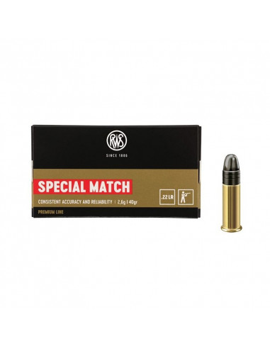 MUNIZIONI RWS CARTUCCE CAL .22LR SPECIAL MATCH LEAD 40grs  Conf. da 50 pezzi