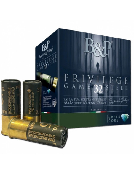CARTUCCE BASCHIERI & PELLAGRI PRIVILEGE GAME FIBER 32 calibro 12 pb.5