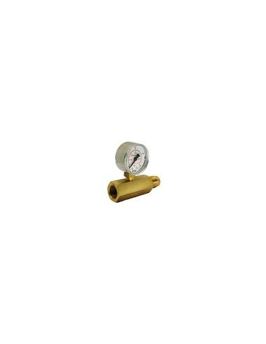 Attacco 200 e 300 bar Gehmann M225 DIN Maschio / DIN Femmina per Bombola con Manometro IC1061