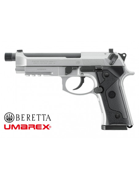 PISTOLA LIBERA VENDITA UMAREX BERETTA M9A3 FM MILITARY INOX CALIBRO 4, 5 CO2 BLOW-BACK FULL METAL NEW 3,0 J BB