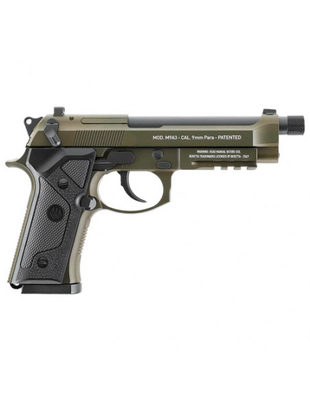 Pistola Umarex Airgun CO2 Beretta M9A3 FM calibro  4.5 - Black / Green FM BB 3.0 J libera vendita