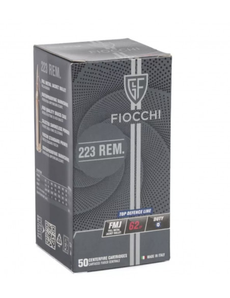 Fiocchi 50 colpi  munizioni cartucce calibro 223 rem palla FMJBT 62gr 70555600