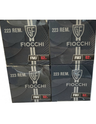Fiocchi 50 colpi  munizioni cartucce calibro 223 rem palla FMJBT 62gr 70555600