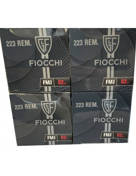 Fiocchi 50 colpi  munizioni cartucce calibro 223 rem palla FMJBT 62gr 70555600