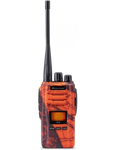 Midland G13 Blaze, Walkie Talkie Ricaricabile con Finitura Mossy Oak, Radio Ricetrasmittente  con 99 Canali PMR446