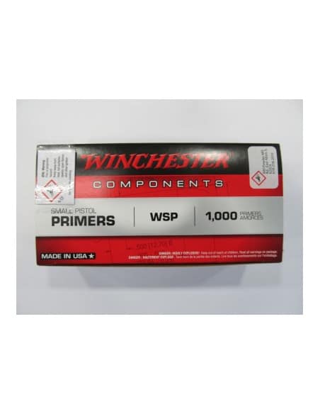 WINCHESTER – INNESCHI – SMALL PISTOL PRIMERS REGULAR WSP 1000 pezzi ricarica per armi corte