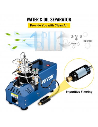 Vevor Compressore Elettrico ad Alta Pressione 1800W Pompa ad Aria armi pcp a Modo di Arresto Automatico 220V 300 Bar
