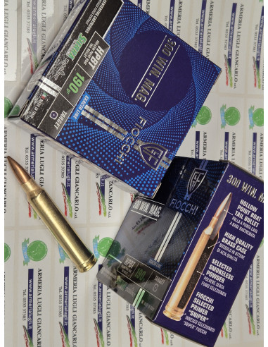 Cartucce Fiocchi calibro 300 win. mag HPBT 190 grani 10 munizioni palla Sierra Matchking