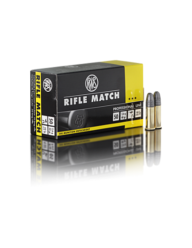 RWS CARTUCCE CALIBRO 22LR RIFLE MATCH 40grs MUNIZIONI precision meets speed