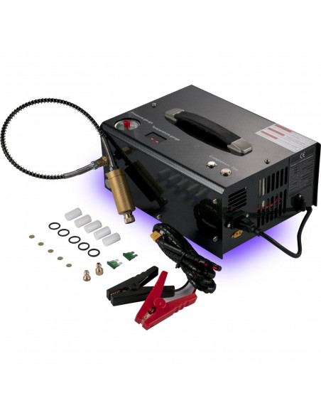 COMPRESSORE ELETTRICO PER CARABINE PCP PISTOLE PCP 300 BAR PORTATILE 12/220V Blauoptik