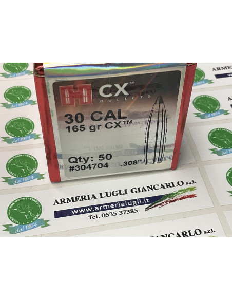 HORNADY Palle ogive da ricarica calibro 308" 165gr CX 304704 50 pezzi