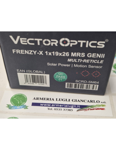 Vector Optics punto rosso red dot Frenzy-X 1x19x26 MRS GenII Solar Power Multi-Reticle Item No :SCRD-SM64