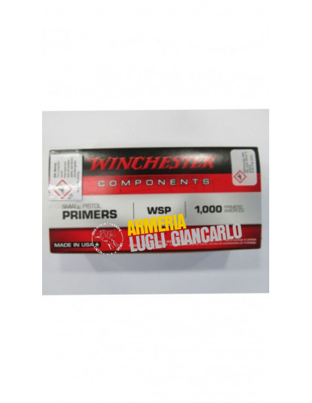 WINCHESTER – INNESCHI – SMALL PISTOL PRIMERS REGULAR WSP 1000 pezzi ricarica per armi corte