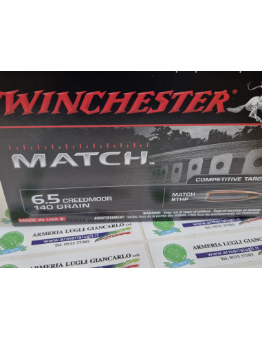 Cartucce Munizioni Winchester calibro 6,6 creedmoor Match 140 grami