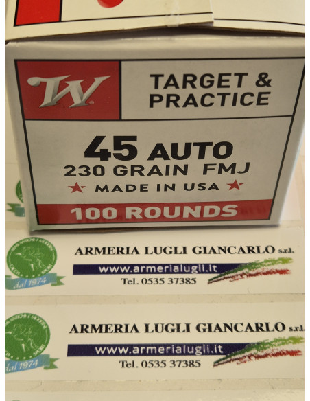 Cartucce Munizioni calibro 45 acp 45 auto 100 colpi 230 grani