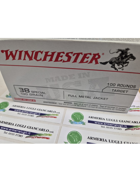 Cartucce Munizioni Winchester calibro 38 special  130 grani 100 colpi