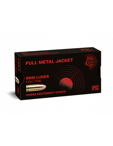 Munizioni cartucce colpi GECO 9 mm Browning short FULL METAL JACKET 6,15g 95 grani