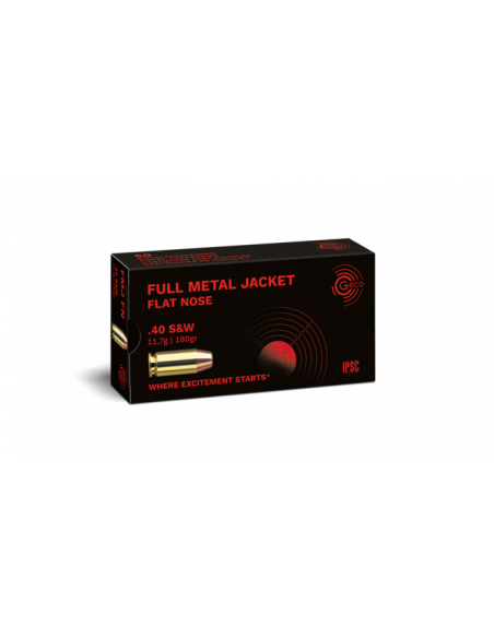 Munizioni cartucce colpi GECO .40 S&W FULL METAL JACKET FLAT NOSE 11,7g 180  grani