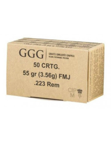 GGG MUNIZIONI 223REM 55GR FMJ CONF.50PCS TARGET COD: GA-223FMJ55-50 CATEGORIE: CARABINE, MUNIZIONI