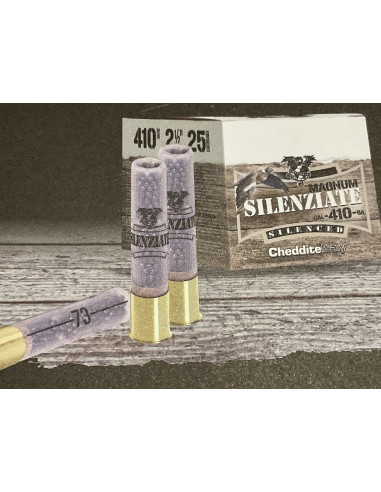 Cartucce Cheddite calibro 410 36 magnum silenziate piombo 7,5