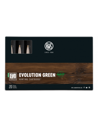 Cartucce Munizioni RWS calibro 6,5x55 SE EVOLUTION GREEN 93 GRANI 6,0 G