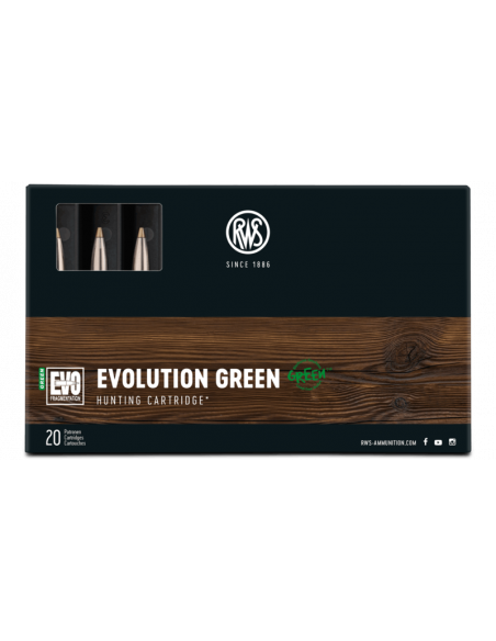 Cartucce Munizioni RWS calibro 6,5x55 SE EVOLUTION GREEN 93 GRANI 6,0 G