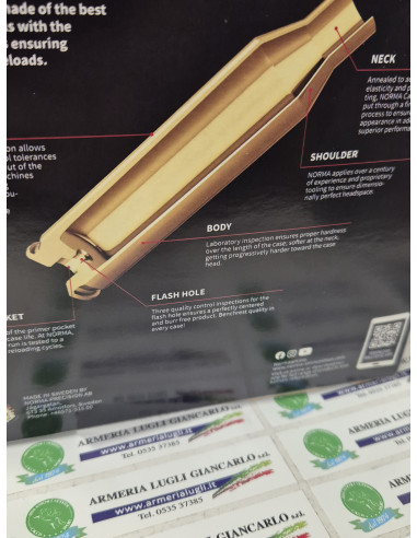 Bossoli Norma Brass 6,5x55 Swedish Mauser codice 20265517 Calibro 6,5 x 55 SE 50 pezzi