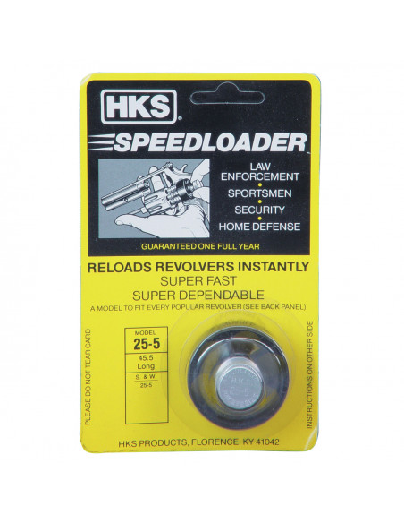 HKS 25-5 Revolver Speedloader for S&W 25-5/Taurus .45 Raging Bull , Black