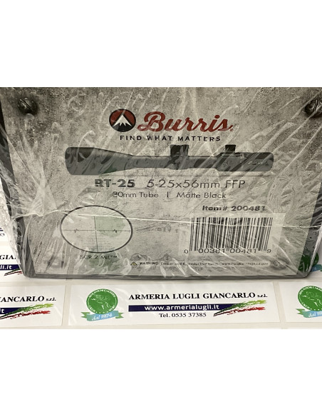 OTTICA DA TIRO SCR 2 MIL BURRIS RT-25 5-25x56mm FFP 30mm tube Ret.SCR 2 Mil cod.200481 Cannocchiale da tiro