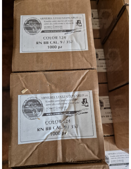 Palle ogive di nostra produzione Armeria Lugli colorate calibro 38 s&w e calibro 357 1000  pezzi RN BB 124 grani diametro 357
