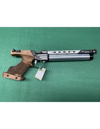Pistola pcp co2 aria compressa Pardini armi modelo K12 calibro 4,5 impugnatura L bombola bianca con pesi e coperchio