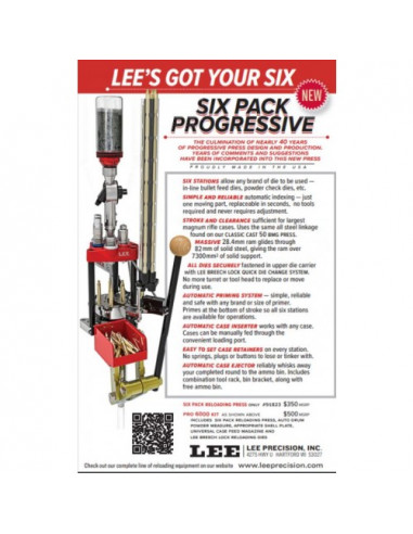 PRESSA PER RICARICARE CARTUCCE LEE SIX PACK PRO KIT CALIBRO 9 MM 9 LUGER  CODICE 909016 C14224