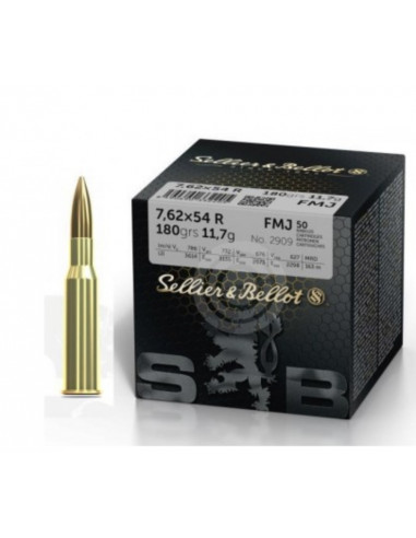 SELLIER & BELLOT CARTUCCE 50 COLPI MUNIZIONI CALIBRO  7,62X54 R FMJ - 180 GRS (CONF. 50 PZ) BULK PACKING V334982