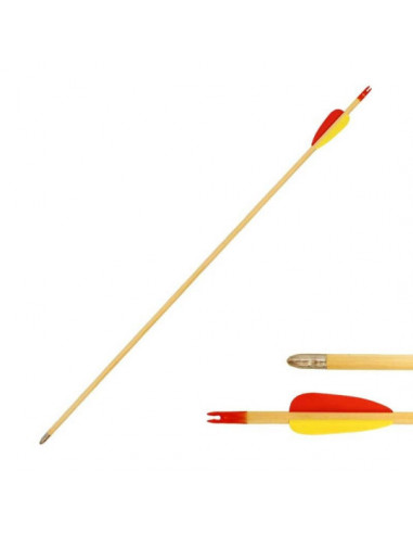 freccia di tiro con l'arco 28 pollici (73cm), legno  Freccia in legno, lunghezza 73 cm, Diametro 8 mm, Peso 20 grammi