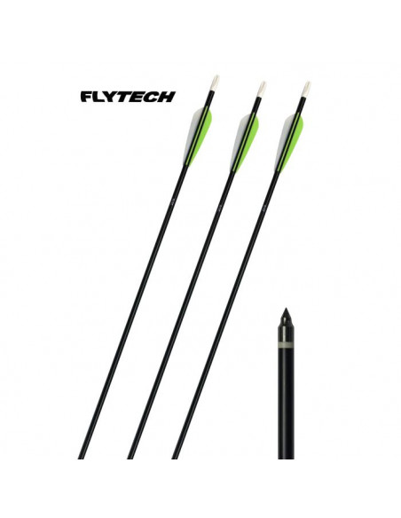 Freccia in alluminio 2219 rinforzata con punta in acciaio svitabile e alette spin.  Lunghezza asta: 74,5 cm