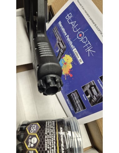 Pistola da difesa personale Blauoptik Marcatore Paintball calibro 50 libera vendita co2 spara colpi in gomma