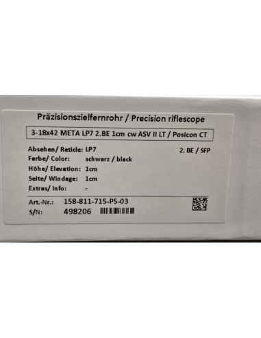 Ottica Schmidt&Bender Meta 3-18x42 LP7 2.BE 1C CW ASV II LT POSICON CT