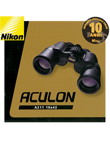 Binocolo Nikon Aculon A211 Binocolo 8 x 42, Nero 10 ANNI DI GARANZIA