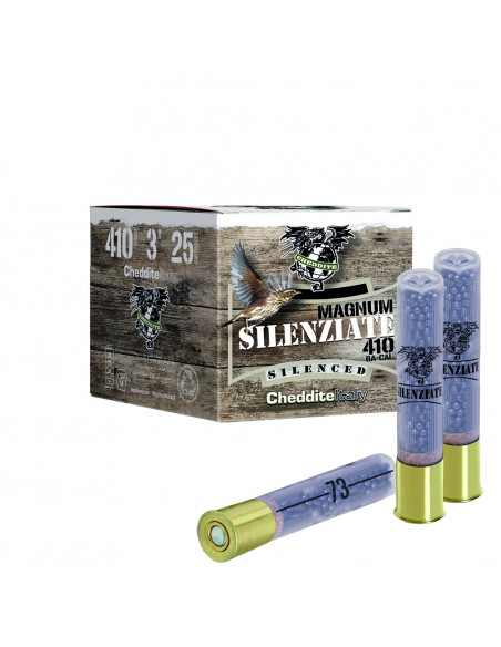 Cartucce Cheddite calibro 410 36 magnum silenziate piombo 7,5