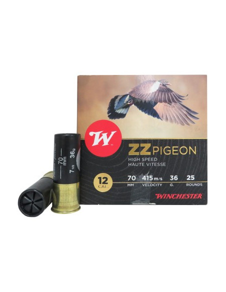 Cartucce Munizioni Colpi calibro 12 Cartucce Winchester ZZ Pigeon cal. 12/70 36 g piombo 7 5 6