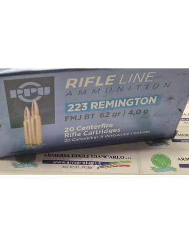 Cartucce Munizioni Colpi PPU Rifle line calibro 223 Remington Fmj bt 62 grani 4,0 g