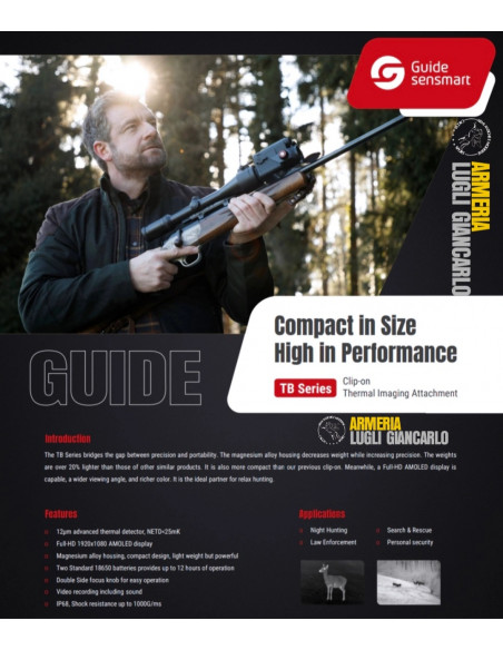 Ottica monocolo termico Guide TB630  Clip-on Thermal Imaging Attachment