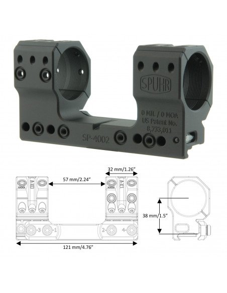Anello attacco unico monopezzo Spuhr sp 4002 diametro 34 altezza 38 0 moa codice 453468