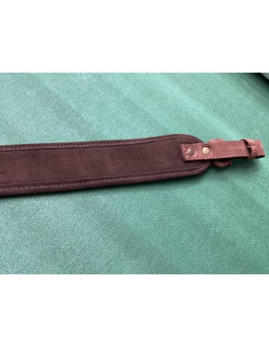 Bretella Cinghia per carabine scamosciata marrone morbida spalla larga lunga per carabina lunga 1 metro fatta in Italia