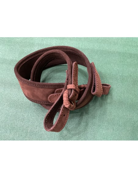 Bretella Cinghia per carabine scamosciata marrone morbida spalla larga lunga per carabina lunga 1 metro fatta in Italia